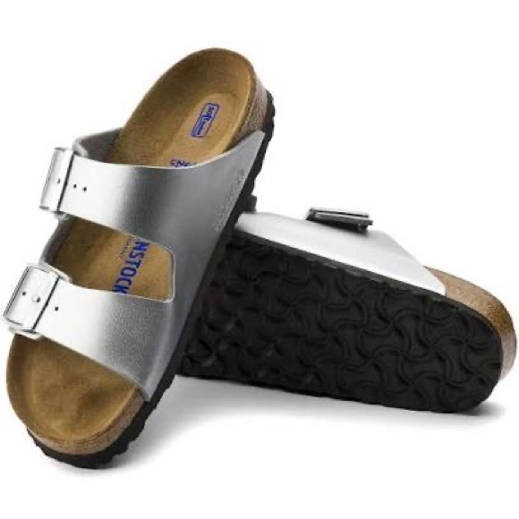Birkenstock Shoes - Birkenstock Arizona  sandals in silver
